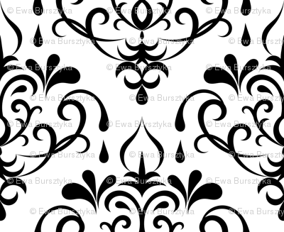 damask - white and black