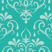 damask small - turquoise and mint