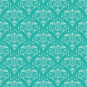 damask small - turquoise and mint
