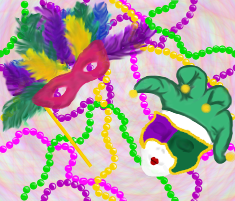 Mardi Gras Masks fabric by gomergrl on Spoonflower - custom fabric