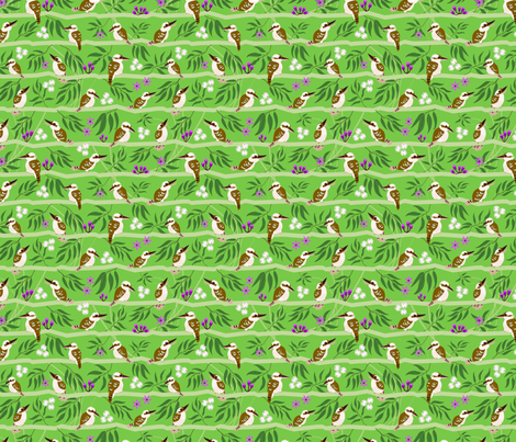 Kookaburra Sits in the Old Gum Tree fabric by pkfridley on Spoonflower - custom fabric