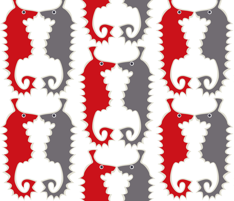 Seahorse_red fabric by antoniamanda on Spoonflower - custom fabric