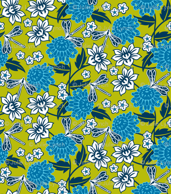 Japanese large floral green