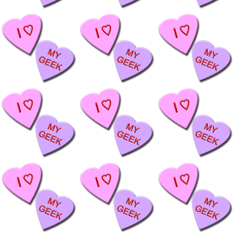 I Heart My Geek Candy Hearts fabric by robyriker on Spoonflower - custom fabric