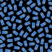 Scattered tardis on black