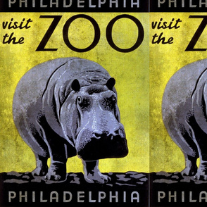 Visit the Zoo Philadelphia Hippo Grunge