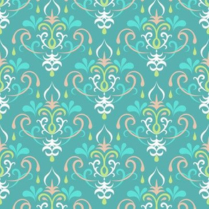 damask medium - pastel teals