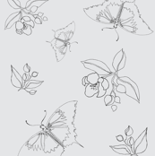 Butterflies and Crabapples - Cool Grey
