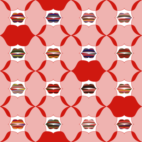 Kiss Me Lips fabric by mag-o on Spoonflower - custom fabric
