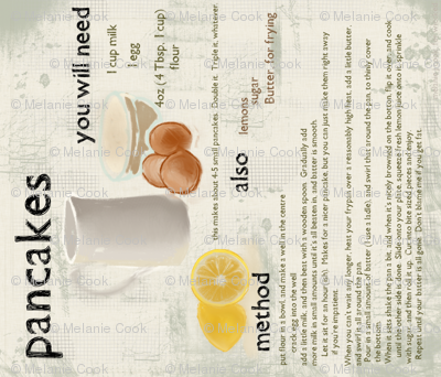Pancake Recipe Tea Towel