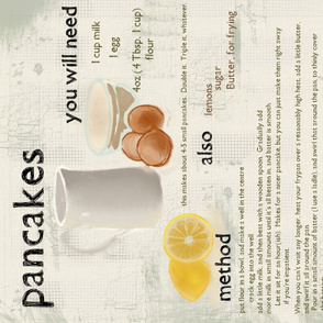 Pancake Recipe Tea Towel