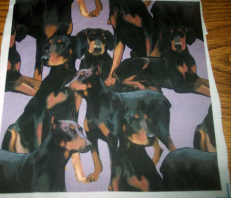 Doberman Mural fabric