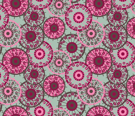 Japanese parasol warm fabric by cjldesigns on Spoonflower - custom fabric