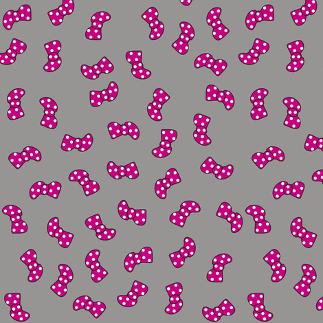 Purple Bowtie on Grey fabric by smuk on Spoonflower - custom fabric