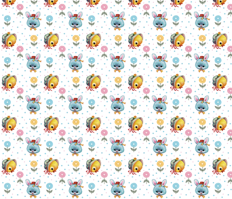Bunnies & Chicks fabric by fenderskirt on Spoonflower - custom fabric
