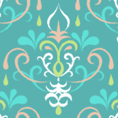 Ikat damsk large - pastel teals