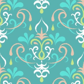 Ikat damsk large - pastel teals