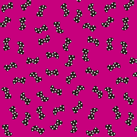 Black Bowtie on Pink fabric by smuk on Spoonflower - custom fabric