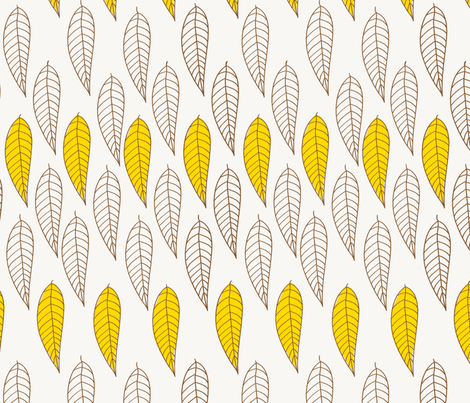 golden leaves  fabric by fable_design on Spoonflower - custom fabric