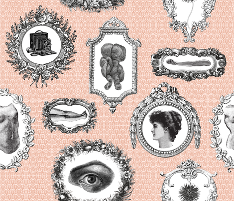 Black Dahlia Murder Mystery Toile De Jouy fabric by elizabethdoyle on Spoonflower - custom fabric