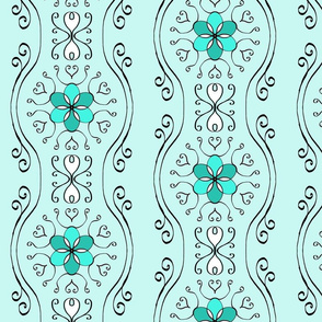 Delicate Wavy Stripe - aqua
