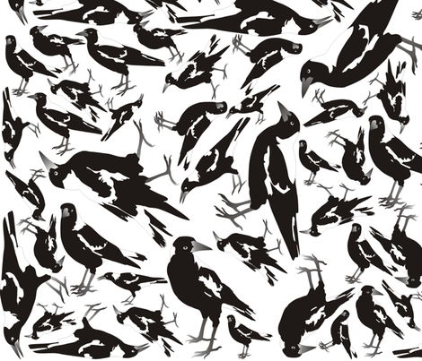 Magpie Multi-Directional fabric by smuk on Spoonflower - custom fabric