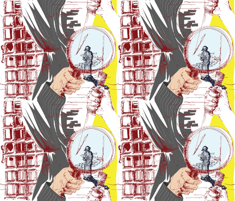 murder-mystery-toile-coloured-sm fabric by csl on Spoonflower - custom fabric