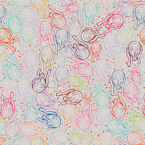 scream on light grey background fabric by sydama on Spoonflower - custom fabric