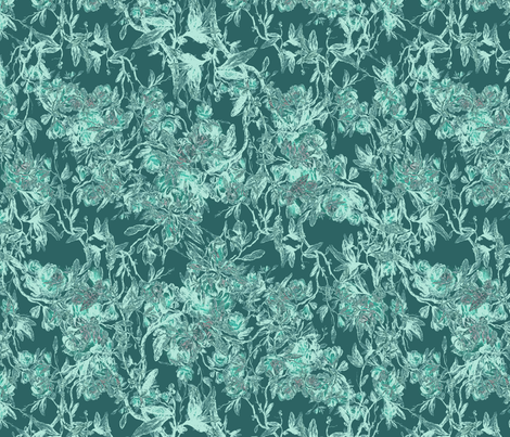 antique floral green