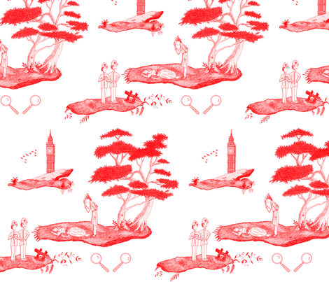 Who Killed Her fabric by ladynoxy on Spoonflower - custom fabric