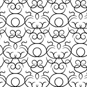 Scrolls design - white and black