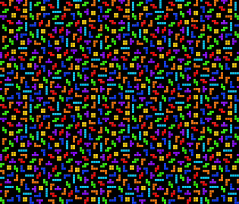 tetris squares on black fabric by spacefem on Spoonflower - custom fabric