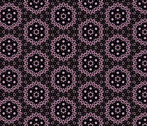 Midnight Doily Black and Lilac fabric by beesocks on Spoonflower - custom fabric