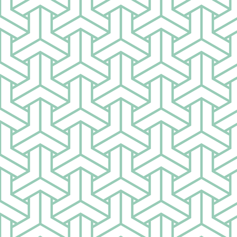 bishamon in grayed jade fabric by chantae on Spoonflower - custom fabric