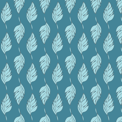 Feathered Plume - Blue fabric by alainasdesigns on Spoonflower - custom fabric