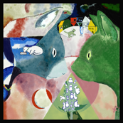 Chagall's Cats 8"x8"