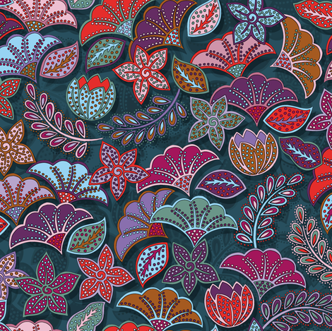 Flower power fabric by cassiopee on Spoonflower - custom fabric
