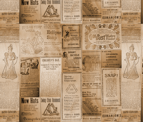 The Expositor 1898 Brown fabric by callioperosehandcarjones on Spoonflower - custom fabric