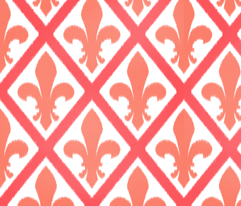 peach fleur lattice fabric by amybethunephotography on Spoonflower - custom fabric