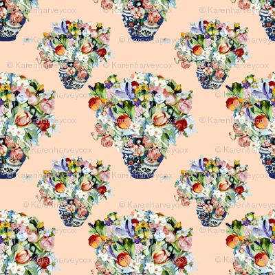 Elizabeth Wu's flowers on peach