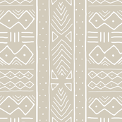 Mudcloth in white on desert