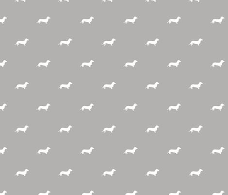 Dachshund Dots Grey fabric by ben_goetting on Spoonflower - custom fabric