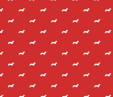 Dachshund Dots Red fabric by ben_goetting on Spoonflower - custom fabric