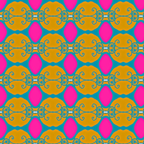 "Ornate and  Pink Wrought Iron Fence"