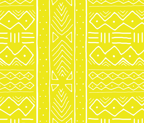 Mudcloth in citron fabric by domesticate on Spoonflower - custom fabric