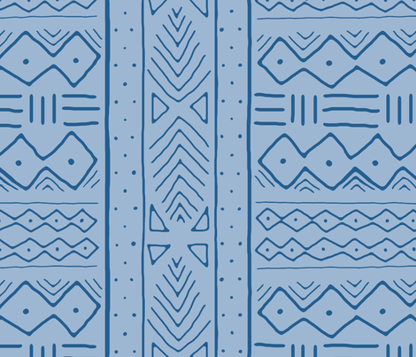 Mudcloth in denim fabric by domesticate on Spoonflower - custom fabric