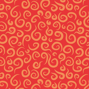 Whimsical Red Swirls