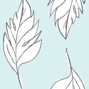 Feathered Plume - Light Blue/White