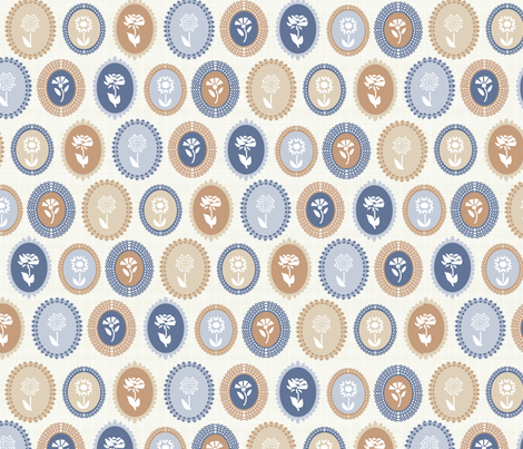 cameo flora- purple/blue fabric by babysisterrae on Spoonflower - custom fabric