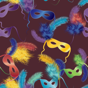 Mardi Gras masks on brown